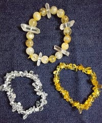 Image 2 of Stretch bracelet trio...citrine and quartz crystal