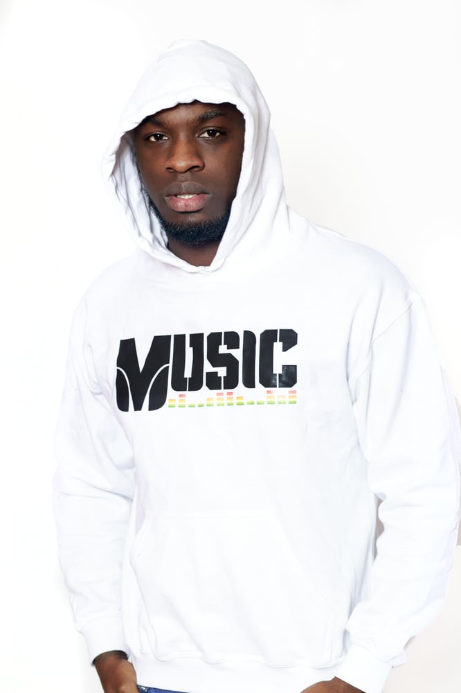 Image of Music Hoody (White) Unisex