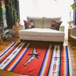 Image of Southwestern Thunderbird Rug Textile Red