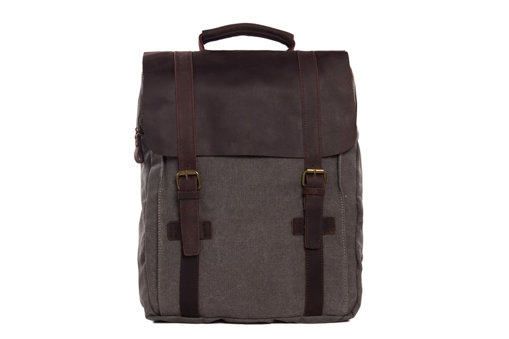 Image of Moshi Hot Sale Canvas Leather Backpack, Waxed Canvas Backpack School Backpack 1820