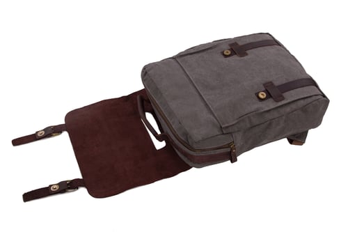 Image of Moshi Hot Sale Canvas Leather Backpack, Waxed Canvas Backpack School Backpack 1820