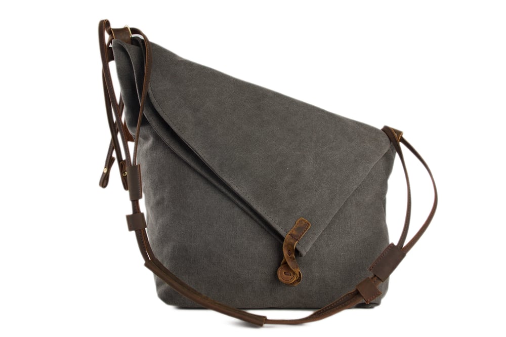 Image of Waxed Canvas Messenger Bag Crossbody Bag Shoulder Bag Satchel Bag 6631