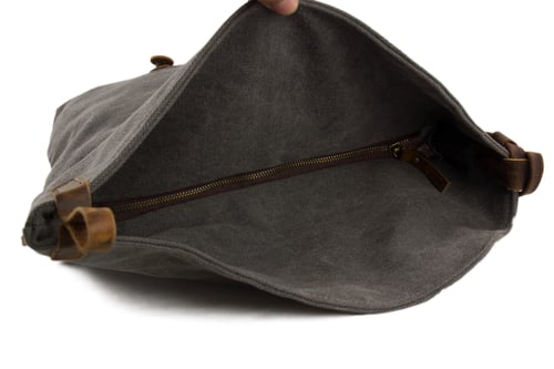 Image of Waxed Canvas Messenger Bag Crossbody Bag Shoulder Bag Satchel Bag 6631
