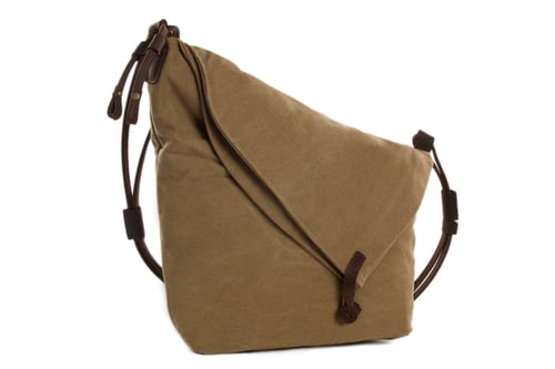 Image of Canvas Leather Messenger Bag, Crossbody Bag Shoulder Bag, Satchel Bag 6631