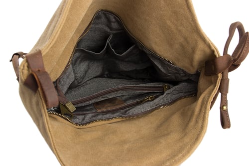 Image of Canvas Leather Messenger Bag, Crossbody Bag Shoulder Bag, Satchel Bag 6631