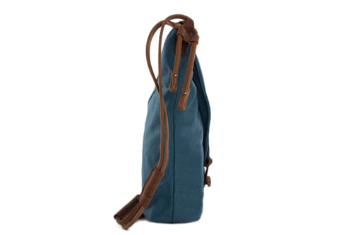 Image of Canvas Leather Satchel Bag, Waxed Canvas Messenger Bag Crossbody Bag Shoulder Bag 6631