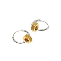Image 4 of SILVER EARRING WITH GOLD NUT