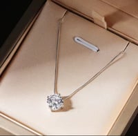 Image 1 of Moissanite Stud Necklace