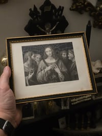 Image 1 of "Christ Reasoning” 1800s Bible page with preserved web