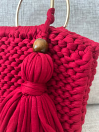 Image 3 of Deep red tassel charm bag 