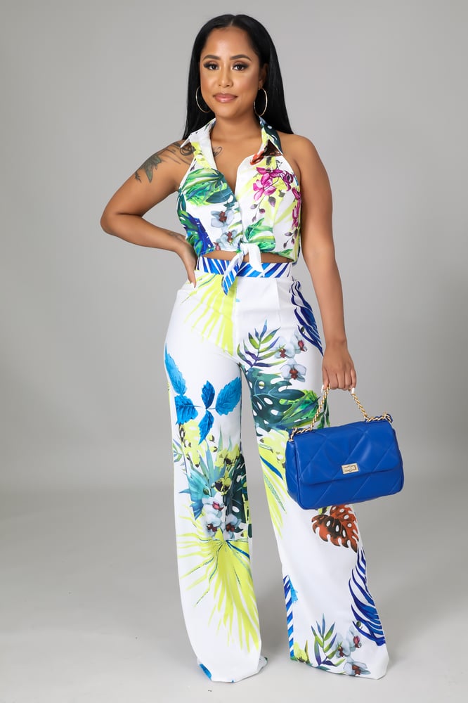 Image of Tropical Beach Pant Set