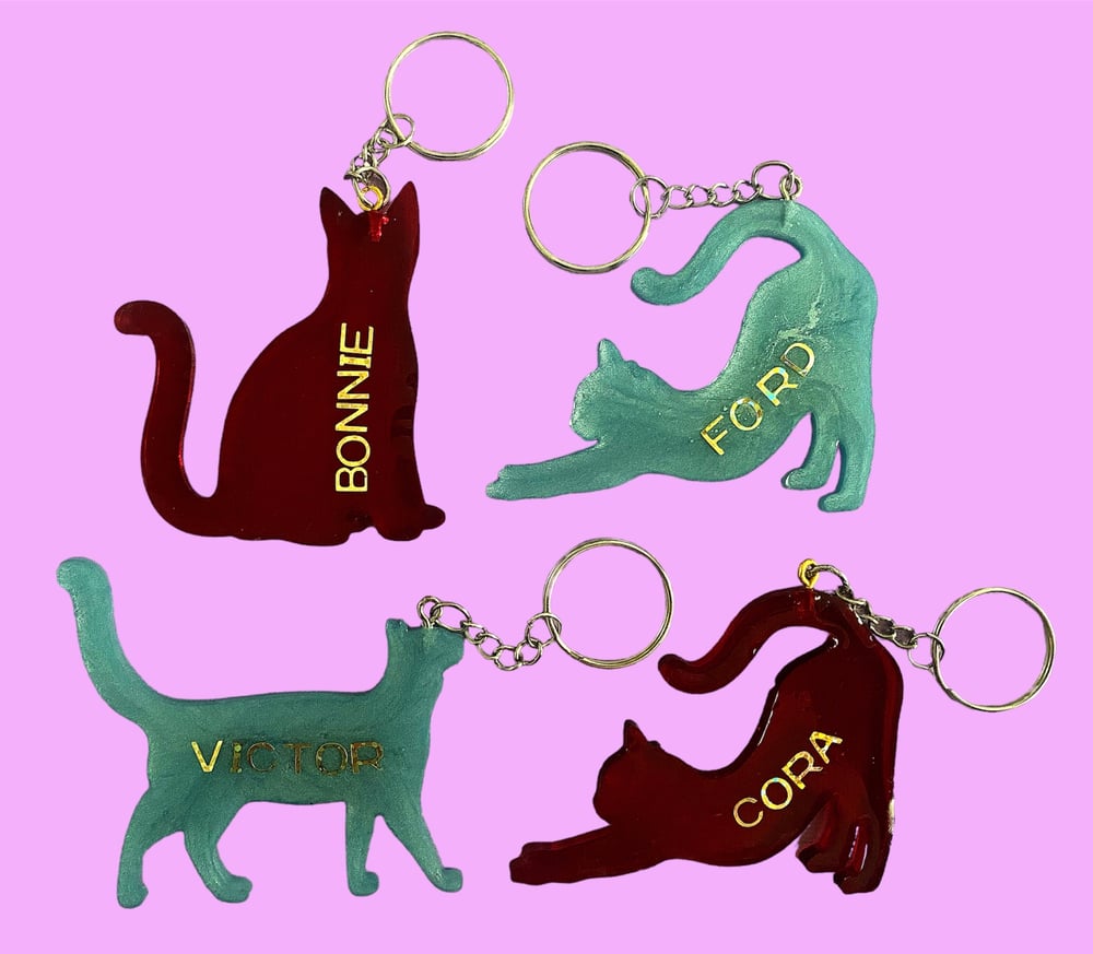 Image of Custom Cat Name Keychains