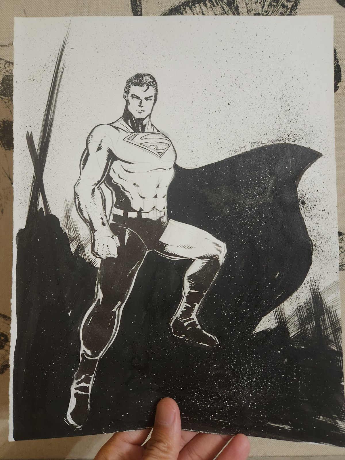 SUPERMAN Sketch Print Professionally Matted DC Jim Lee art | eBay