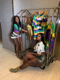 Image 2 of Mardi Gras Purple Pattern  Shorts Only 