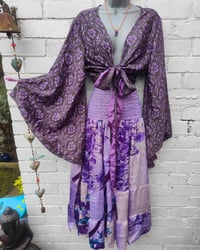 Image 4 of Stevie sari top with tassel- purples suitable upto size 18