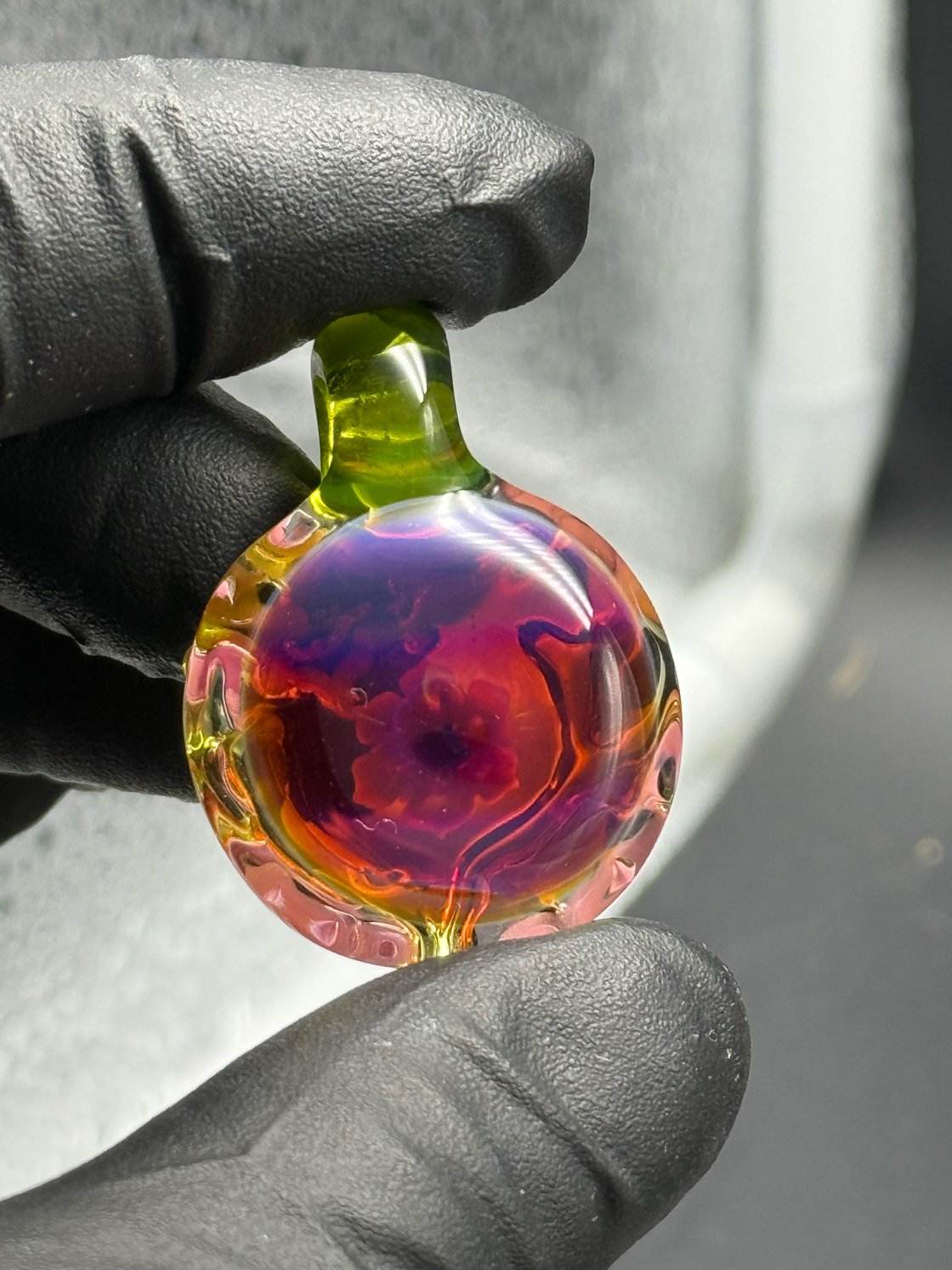 Image of Pink flower pendant 