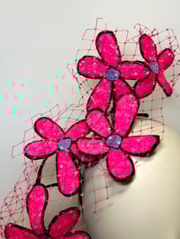 Image 2 of Bright pink sequin flowers headpiece
