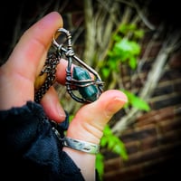 Image 1 of Mini Moss Agate Defender Pendants 