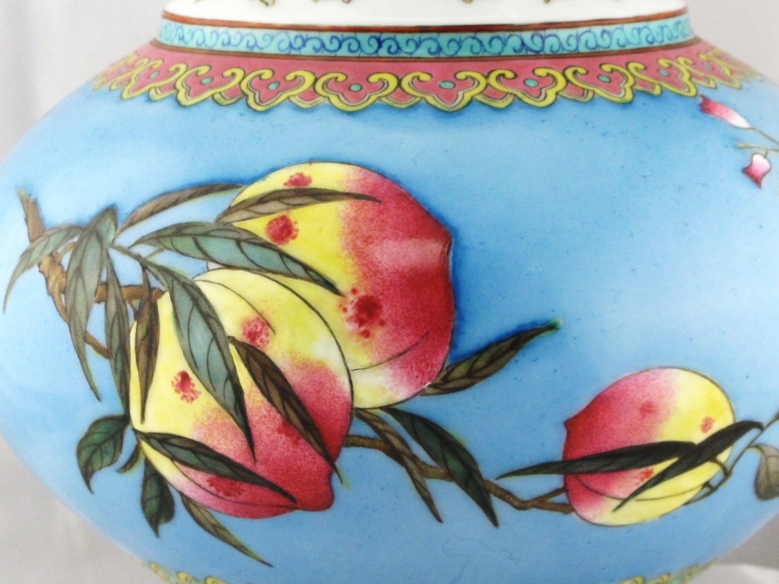 LARGE CHINESE PORCELAIN VASE WITH FRUIT DESIGN Baum Galleries