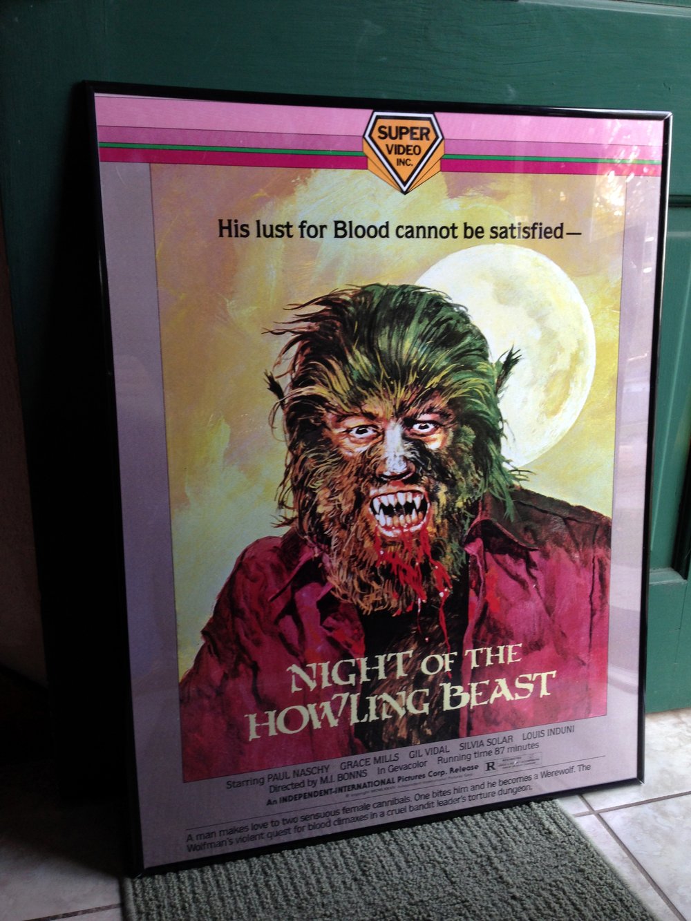 1975 NIGHT OF THE HOWLING BEAST Super Video box art Poster VHS 24 x 36" Painted by BASIL GOGOS!