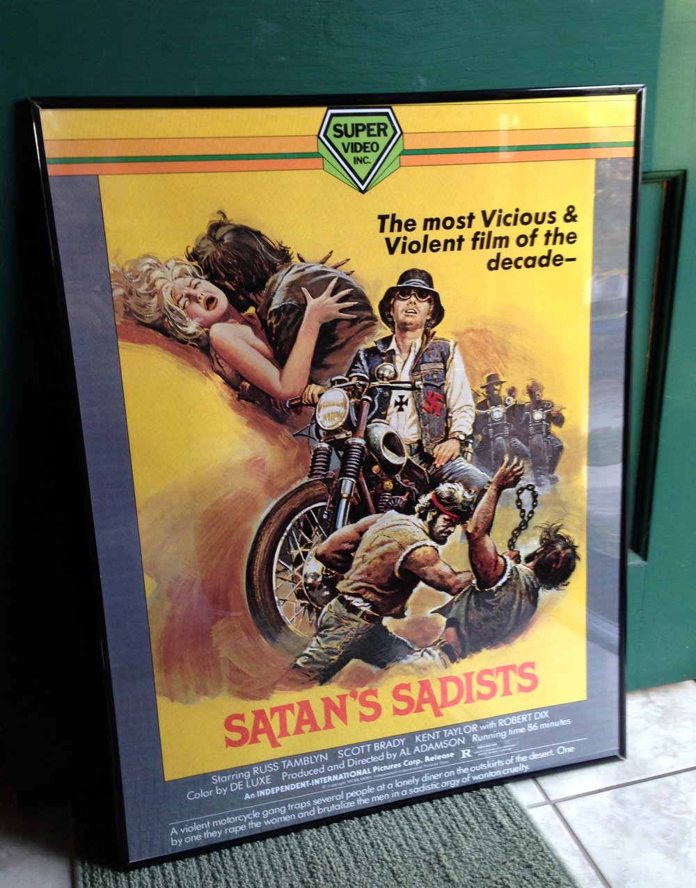 1969 SATAN'S SADISTS Super Video VHS Box Art Poster 24 x 36" AL ADAMSON