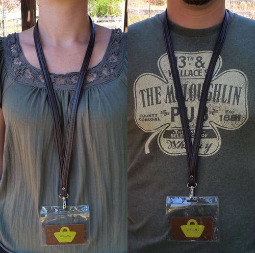 Image of Custom Genuine Leather Lanyard - 1/2" Wide - Choice of 25 Colors & Lobster Clasp / Swivel Hook #8