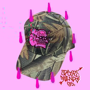 Image of pink upset camo hat