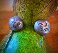 Image 1 of Stamped concho post earrings 