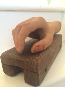 Image of Old wax ex museum hand from the brading museum