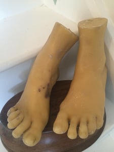 Image of A wax cast of a pair of feet