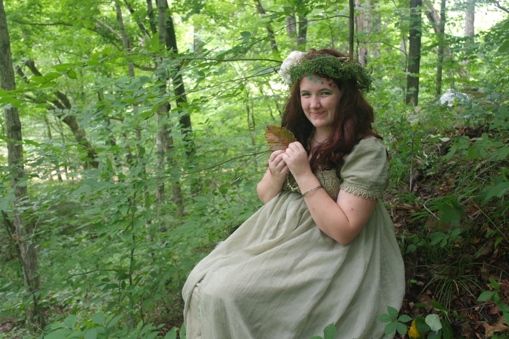 Image of Sage Forest Dryad Regency Dress