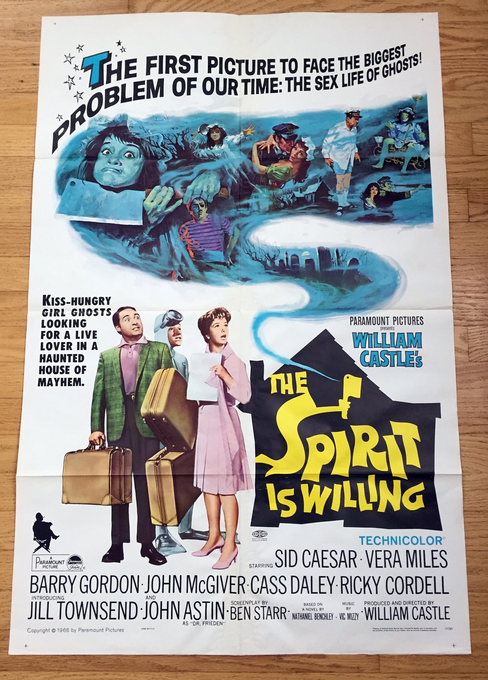 1967 THE SPIRIT IS WILLING Original U.S. One Sheet Movie Poster WILLIAM CASTLE