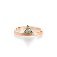 Image 1 of triangle moissanite rose gold engagement ring . R-1