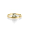 triangle moissanite yellow gold engagement ring . R-1