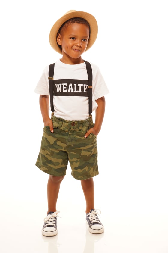 Image of Wealth Kids Tee White/Blk