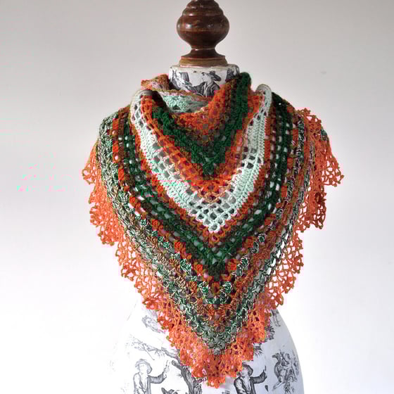 Image of PATTERN ONLY (PDF File) - Triangular Crochet Shawl In Gypsy Style