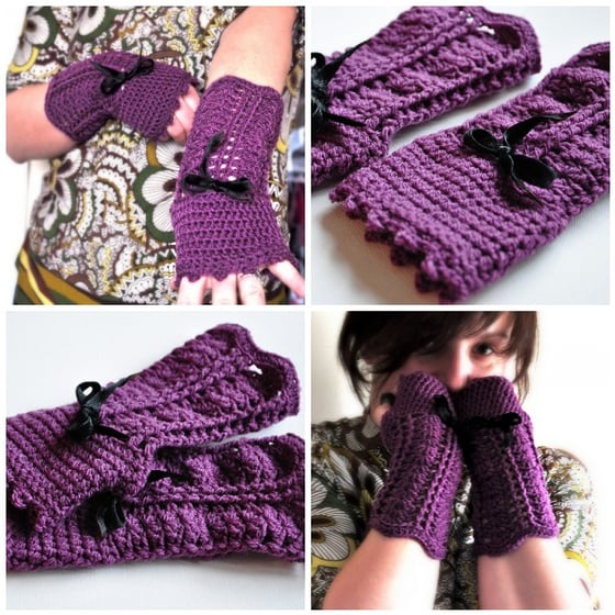 Image of PATTERN ONLY (PDF File) - Romantic Fingerless Mittens