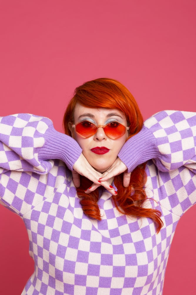 Image of Jersey malva y blanco