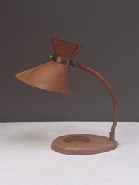 Image 5 of Leather Desk Lamp in the style of Jacques Adnet