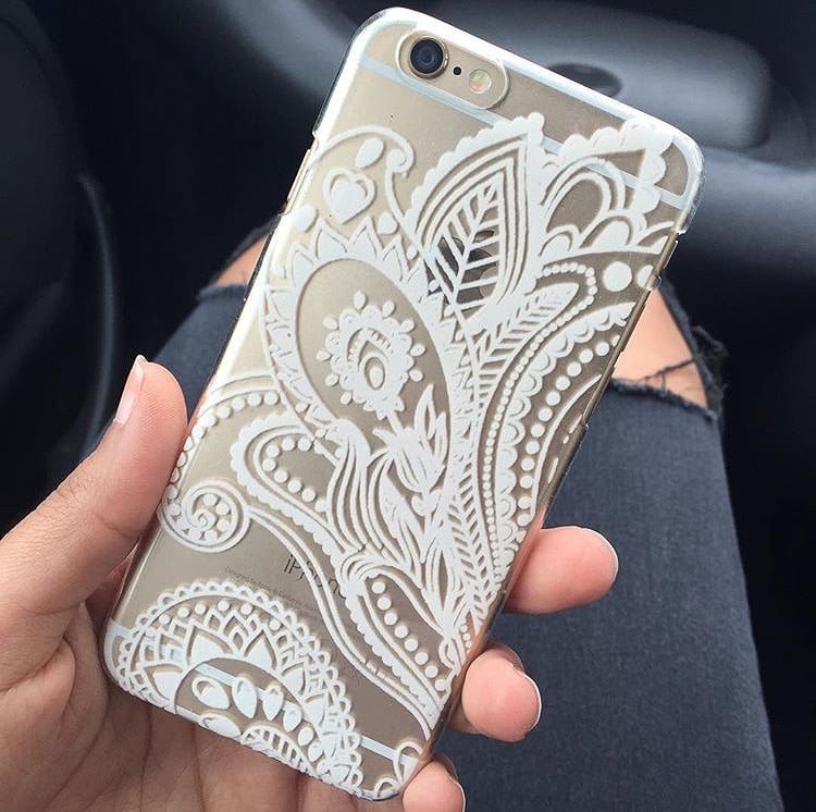 Image of 'Fiji' White henna Phone Case 