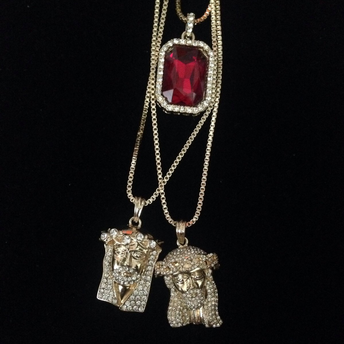 My Billionaire Lifestyle — Red stone x Jesus piece w stones x Bling ...