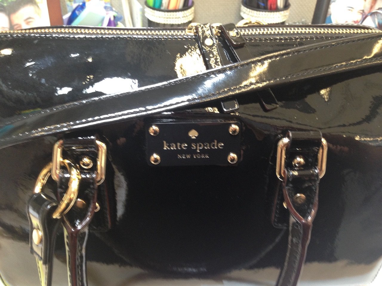 Fashion Shoulder Bag For Women's - Shiny Black