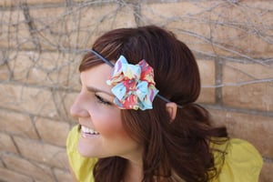 Image of Blue Floral Flower Hairband