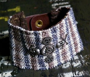 Image of Even The Dead Keep Time, handmade, handwoven cuff