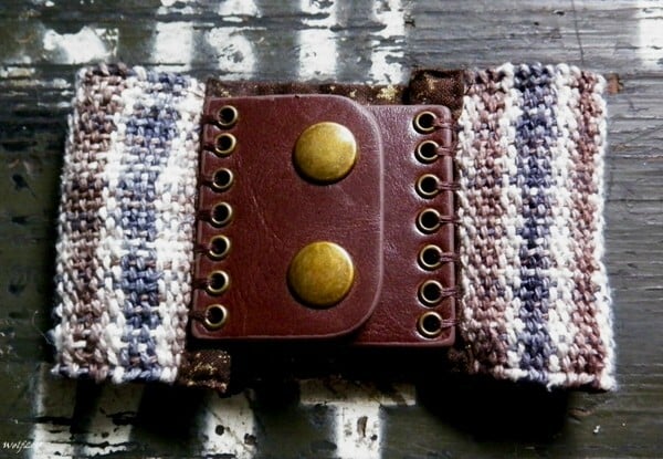 Image of Even The Dead Keep Time, handmade, handwoven cuff