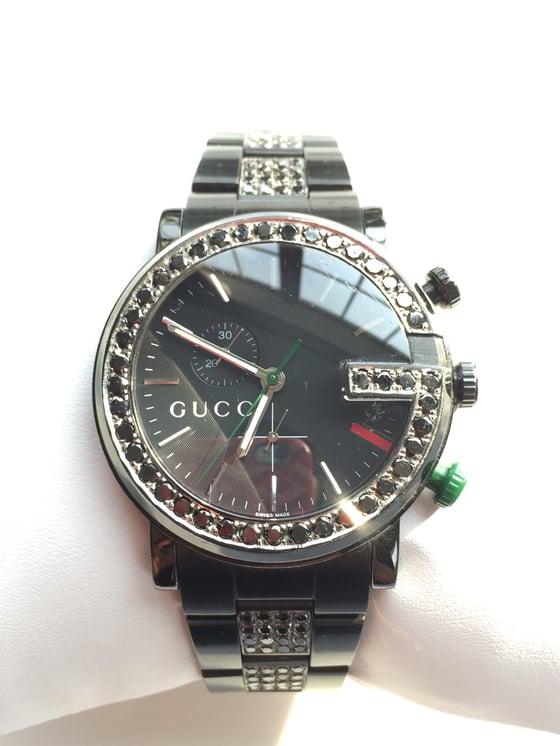 Image of Pre-Owned Gucci Chrono G Classic Black PVD Watch, 47mm