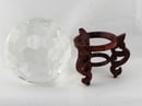 Image of BEAUTIFUL HEXAGON CUT CRYSTAL BALL WITH WOODEN STAND