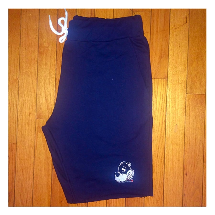 Image of Loudlife Louie embroidery cutoff Sweatshorts (Navy)