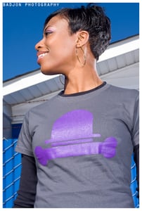 Image of Hat and Bone Logo: for women! (charcol/purple)