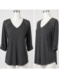 Image 1 of New XL New Directions Studded Collar Top #953*8 (NWT)